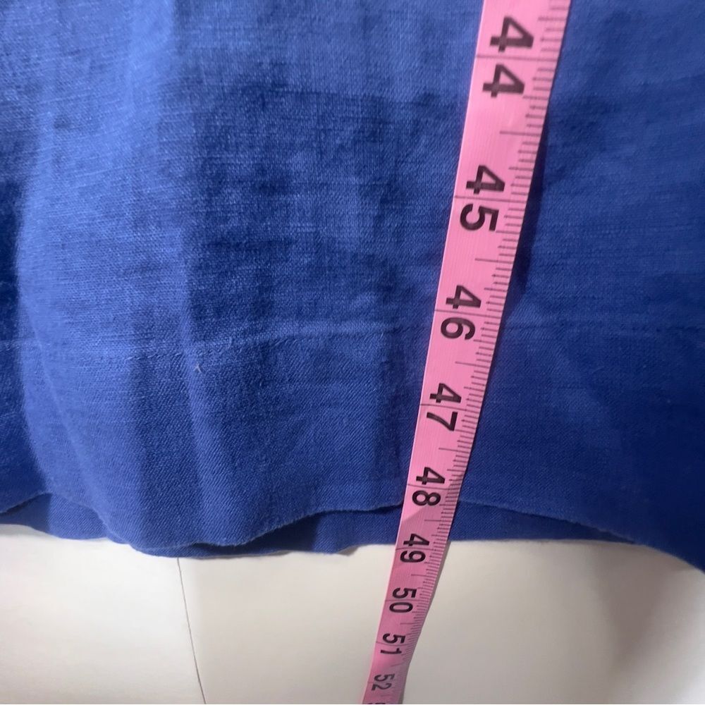 NWT Medium J. JILL Linen Midi Shirt Dress Amalfi Coast Blue - Picture 10 of 10